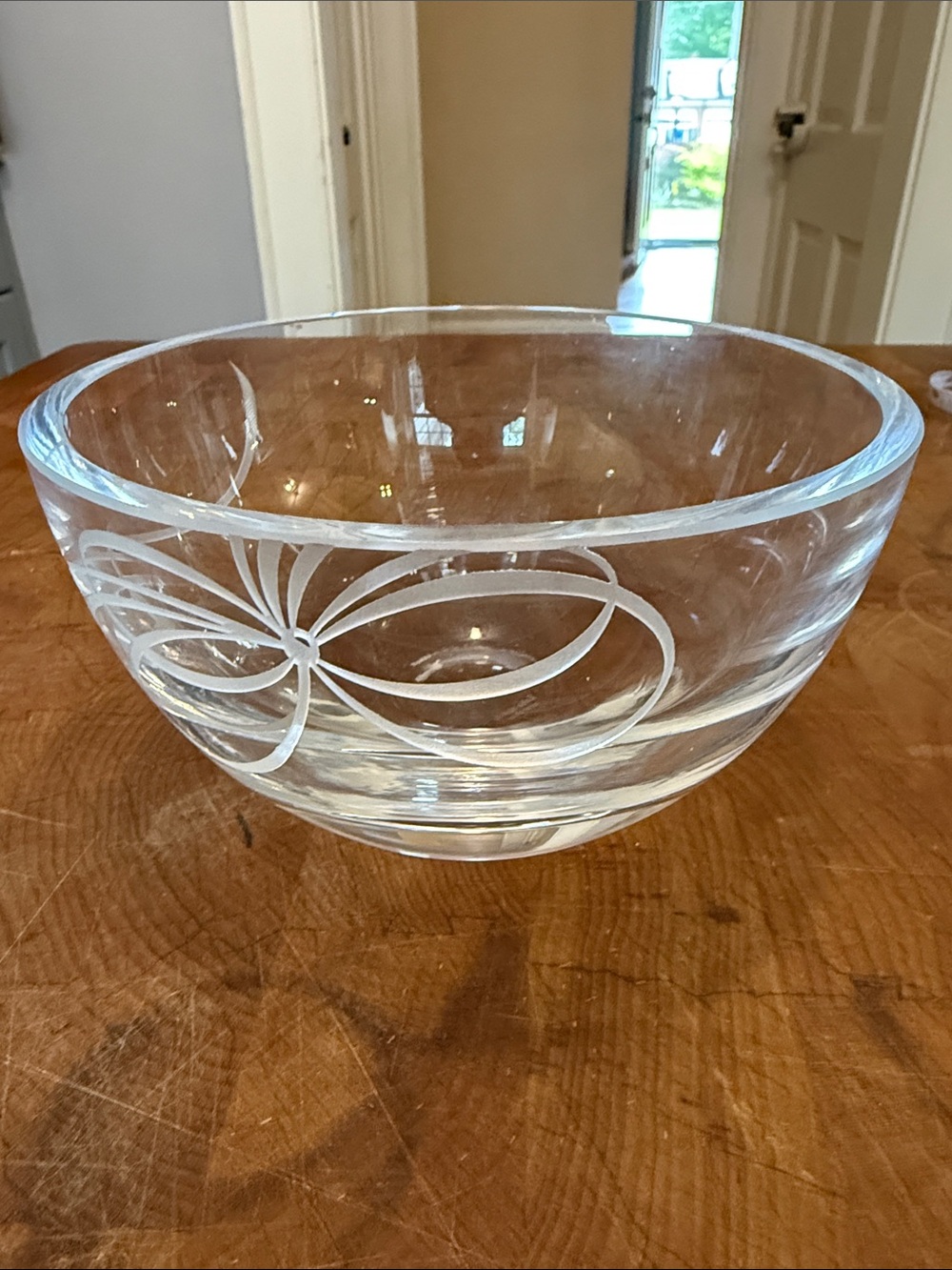 Kate Spade Lenox Bow Etched Glass Serving Bowl